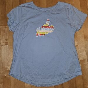 Nike Light Blue Tee with Multicolor Logo